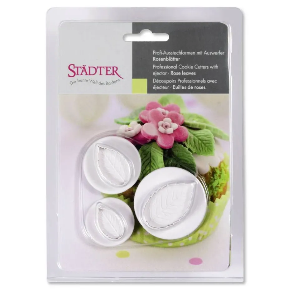 Leivonta*Städter Painomuotti ruusunlehti 3-osaa 2-4 cm