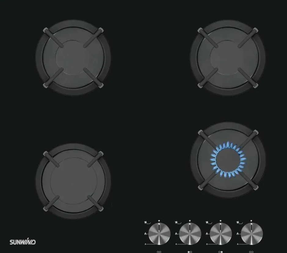 Sunwind Uunit Ja Liedet*kaasuliesitaso Chef 60 cm musta