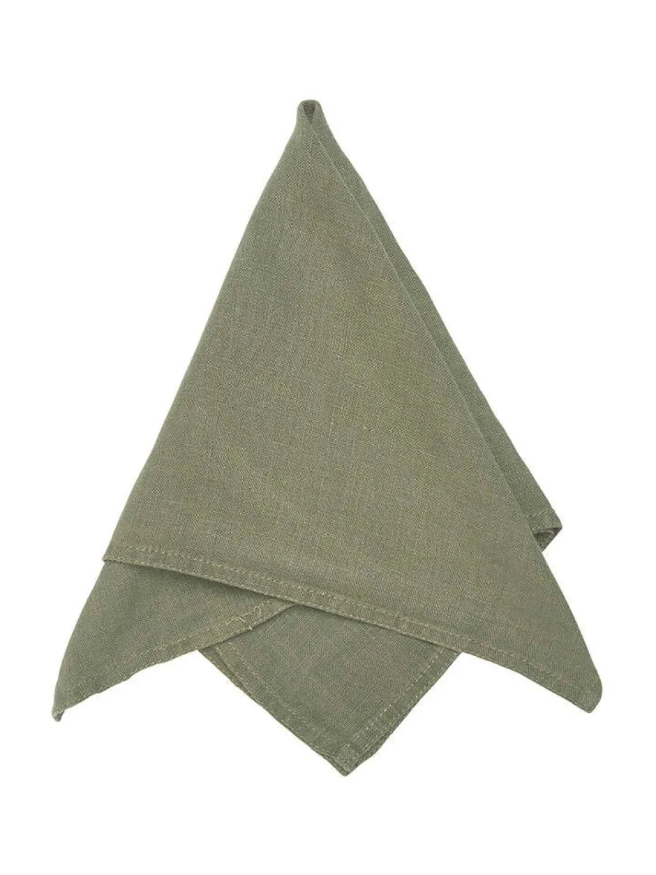 Svanefors Keittiötekstiilit*servetti Julie 45x45 cm sammaleenvihreä
