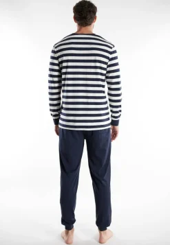 Tom Tailor Yöasut*pyjama 71457-4009 652 Blue-medium horizontal stripes