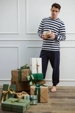 Tom Tailor Yöasut*pyjama 71457-4009 652 Blue-medium horizontal stripes