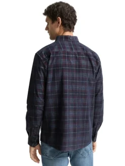 Tom Tailor Kauluspaidat*samettipaita 1048427 38918 Navy red cord check