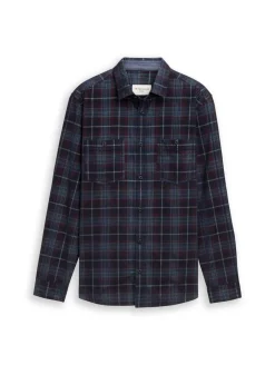 Tom Tailor Kauluspaidat*samettipaita 1048427 38918 Navy red cord check