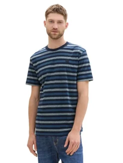 Tom Tailor T-Paidat*t-paita 1043287 36153 Mock twist navy blue stripes