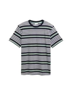 Tom Tailor T-Paidat*T-paita 1047777 Regular fit 38625 Navy multicolor melange stripe