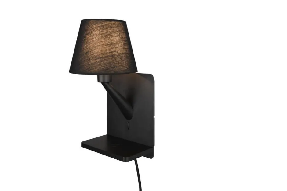 Trio Lighting Sisustusvalaisimet*Comfort seinävalaisin E14 mattamusta latausase