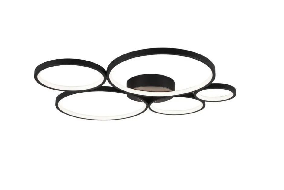 Trio Lighting Sisustusvalaisimet*kattovalaisin Rondo LED 5-os mattamusta