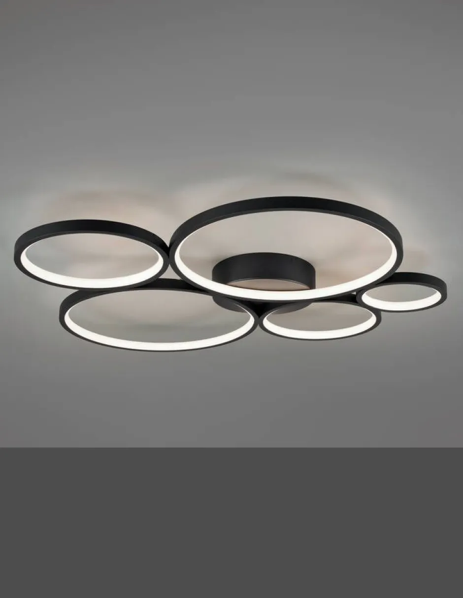 Trio Lighting Sisustusvalaisimet*kattovalaisin Rondo LED 5-os mattamusta
