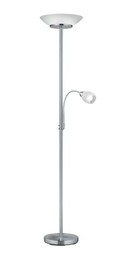 Trio Lighting Sisustusvalaisimet*lattiavalaisin Gerry E27+E14 harjattu teräs