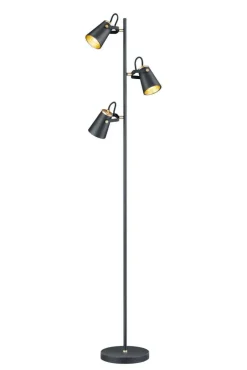 Trio Lighting Sisustusvalaisimet*lattiavalaisin Edward 3xE14 mattamusta/kulta