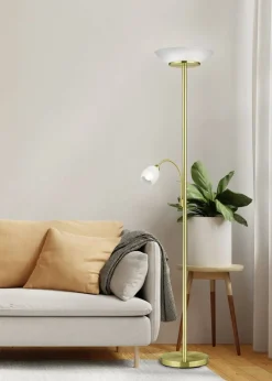Trio Lighting Sisustusvalaisimet*lattiavalaisin Gerry E27+E14 mattamessinki