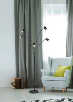 Trio Lighting Sisustusvalaisimet*lattiavalaisin Marley 5-os GU10 mattamusta