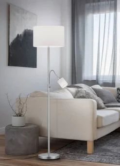 Trio Lighting Sisustusvalaisimet*lattiavalaisin Hotel E27+E14 valkoinen