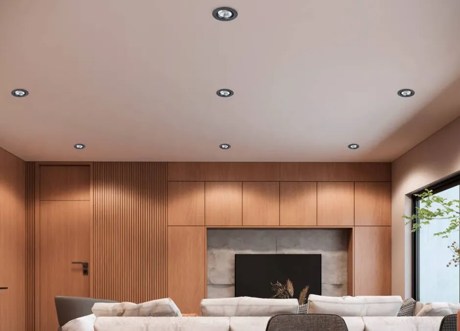 Trio Lighting Sisustusvalaisimet*LED alasvalo Pamir mattamusta pyöreä