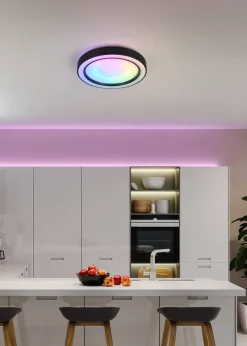 Trio Lighting Sisustusvalaisimet*LED kattovalaisin Arco 40 cm mattamusta RGBW