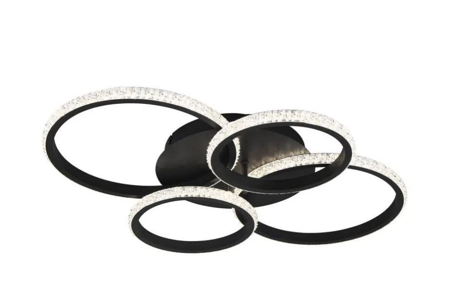 Trio Lighting Sisustusvalaisimet*LED kattovalaisin Cires mattamusta/kristallief