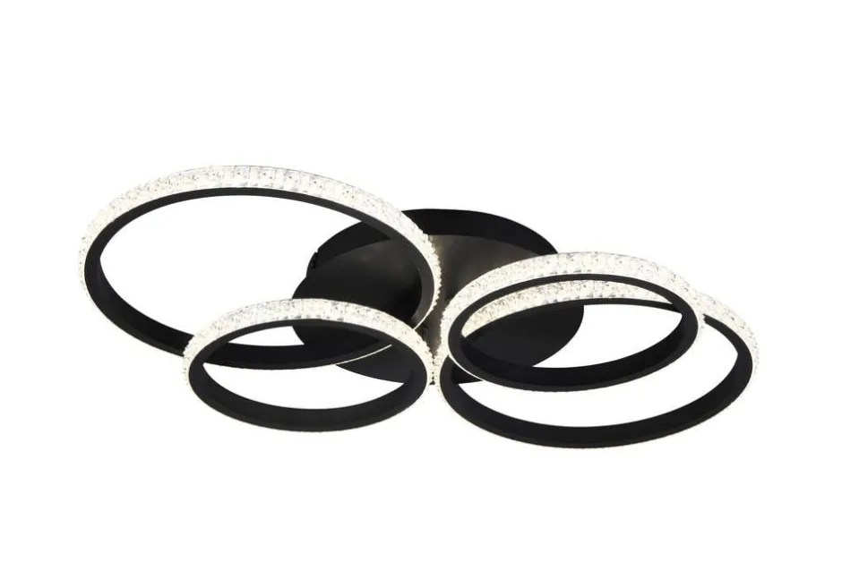 Trio Lighting Sisustusvalaisimet*LED kattovalaisin Cires mattamusta/kristallief