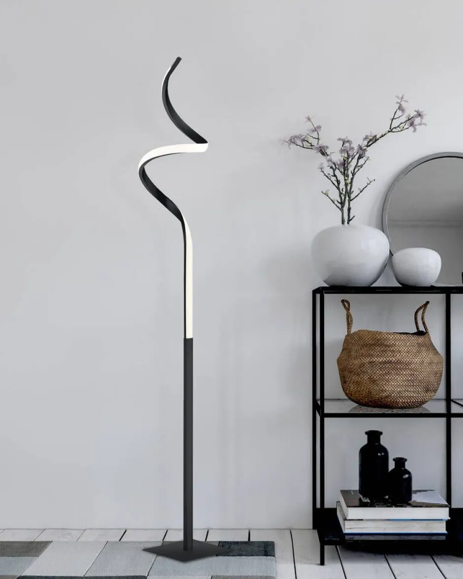 Trio Lighting Sisustusvalaisimet*LED lattiavalaisin Course mattamusta
