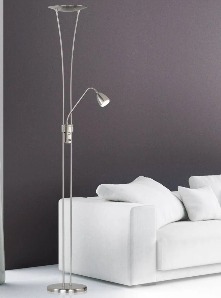 Trio Lighting Sisustusvalaisimet*LED lattiavalaisin Arizona uplighter harjattu