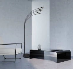Trio Lighting Sisustusvalaisimet*LED lattiavalaisin Reed mattamusta