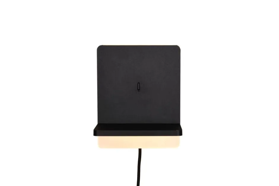 Trio Lighting Sisustusvalaisimet*LED seinävalaisin Fairfield mattamusta latausa