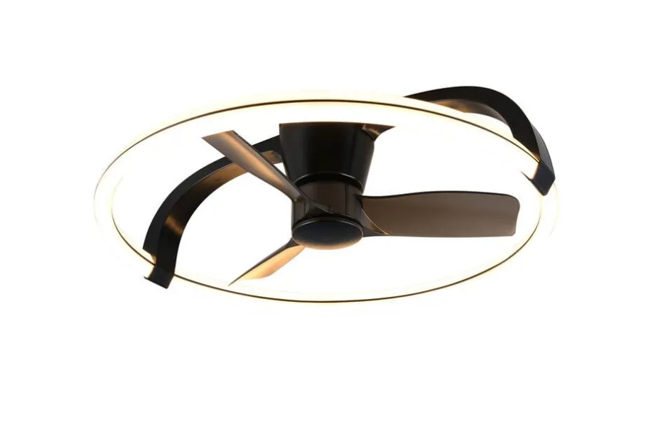 Trio Lighting Sisustusvalaisimet*LED tuuletinkattovalaisin Stockholm mattamusta