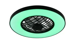 Trio Lighting Sisustusvalaisimet*LED tuuletinkattovalaisin Linköping musta RGB