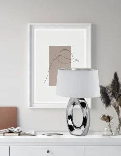 Trio Lighting Sisustusvalaisimet*pöytävalaisin Taba 52 cm E27 hopea/valkoinen