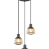 Trio Lighting Sisustusvalaisimet*riippuvalaisin Tarifa 3-os E27 mattamusta/krom