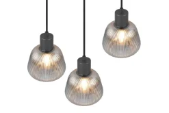 Trio Lighting Sisustusvalaisimet*riippuvalaisin Tarifa 3-os E27 mattamusta/krom
