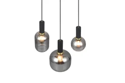 Trio Lighting Sisustusvalaisimet*riippuvalaisin Diva 3-os E27 mattamusta/kromat