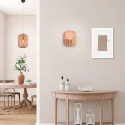 Trio Lighting Sisustusvalaisimet*riippuvalaisin Runa 25 cm E27 mattamusta/sisal