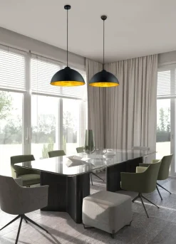Trio Lighting Sisustusvalaisimet*riippuvalaisin Romino II E27 mattamusta/kulta