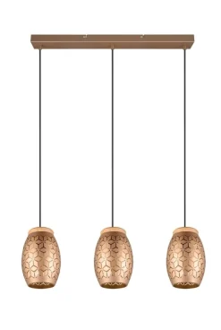 Trio Lighting Sisustusvalaisimet*riippuvalaisin Bidar 3-os E27 kahvinruskea
