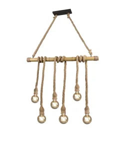 Trio Lighting Sisustusvalaisimet*riippuvalaisin Wilma 6xE27 bambu/sisal