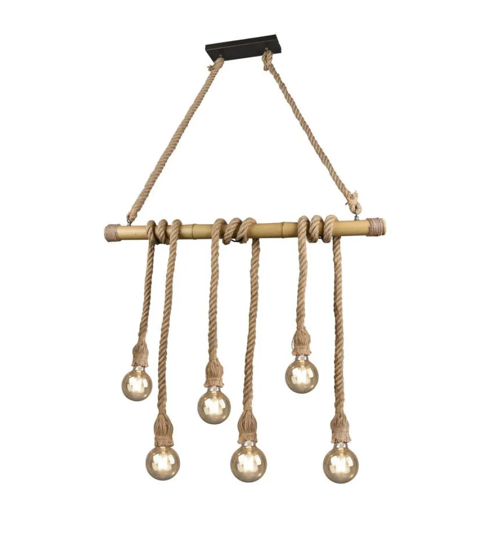 Trio Lighting Sisustusvalaisimet*riippuvalaisin Wilma 6xE27 bambu/sisal