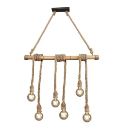 Trio Lighting Sisustusvalaisimet*riippuvalaisin Wilma 6xE27 bambu/sisal