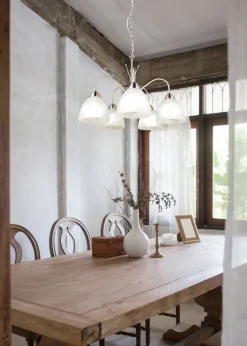 Trio Lighting Sisustusvalaisimet*riippuvalaisin Dobby 5-os E27 harjattu teräs/a