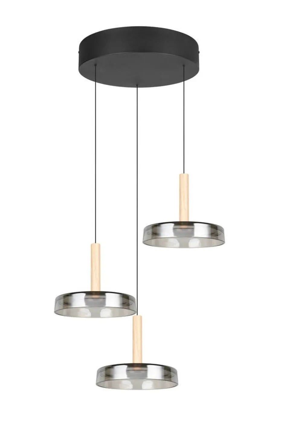Trio Lighting Sisustusvalaisimet*riippuvalaisin Celeste LED 3-os mattamusta/kro