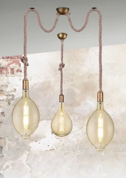 Trio Lighting Sisustusvalaisimet*riippuvalaisin Rope 1-os E27 antiikkimessinki