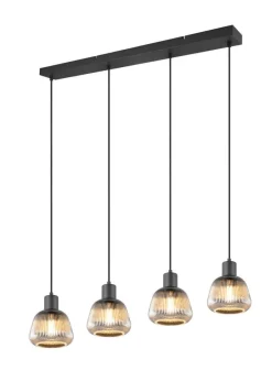 Trio Lighting Sisustusvalaisimet*riippuvalaisin Tarifa 4-os E27 mattamusta/krom