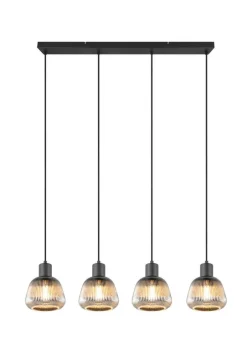Trio Lighting Sisustusvalaisimet*riippuvalaisin Tarifa 4-os E27 mattamusta/krom