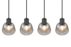 Trio Lighting Sisustusvalaisimet*riippuvalaisin Tarifa 4-os E27 mattamusta/krom