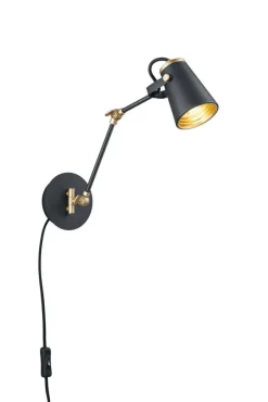Trio Lighting Sisustusvalaisimet*seinävalaisin Edward E14 mattamusta/kulta