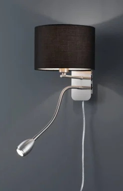 Trio Lighting Sisustusvalaisimet*seinävalaisin Hotel lukuvalolla E14 + LED must