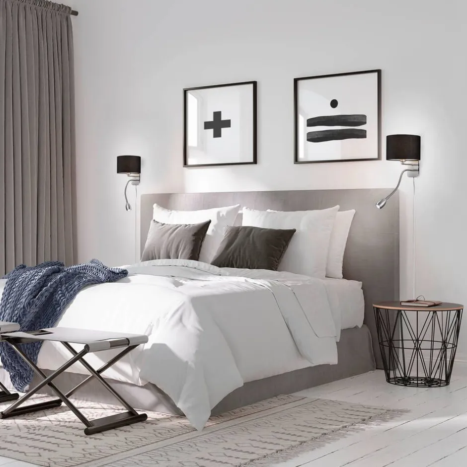 Trio Lighting Sisustusvalaisimet*seinävalaisin Hotel lukuvalolla E14 + LED must