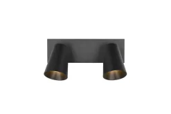 Trio Lighting Sisustusvalaisimet*spottivalaisin Sharp 2-os GU10 mattamusta/kult