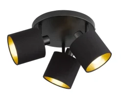 Trio Lighting Sisustusvalaisimet*spottivalaisin Tommy 3-os E14 mattamusta/kulta