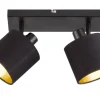 Trio Lighting Sisustusvalaisimet*spottivalaisin Tommy 2-os E14 mattamusta/kulta