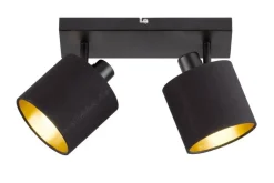 Trio Lighting Sisustusvalaisimet*spottivalaisin Tommy 2-os E14 mattamusta/kulta